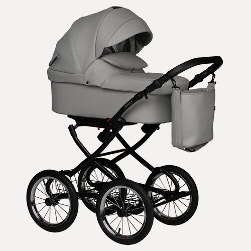 Изображение товара Коляска для новорожденных 2 в 1 Jovola Tessa Classic Eco Plus 14 универсальная, всесезонная, Te 04 (св. серая кожа)