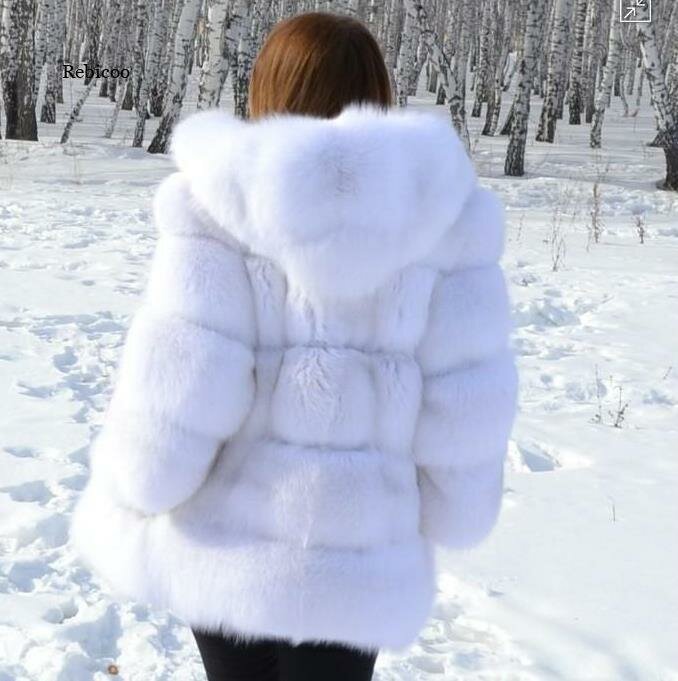 Шуба, размер XL, белый — фото 1
