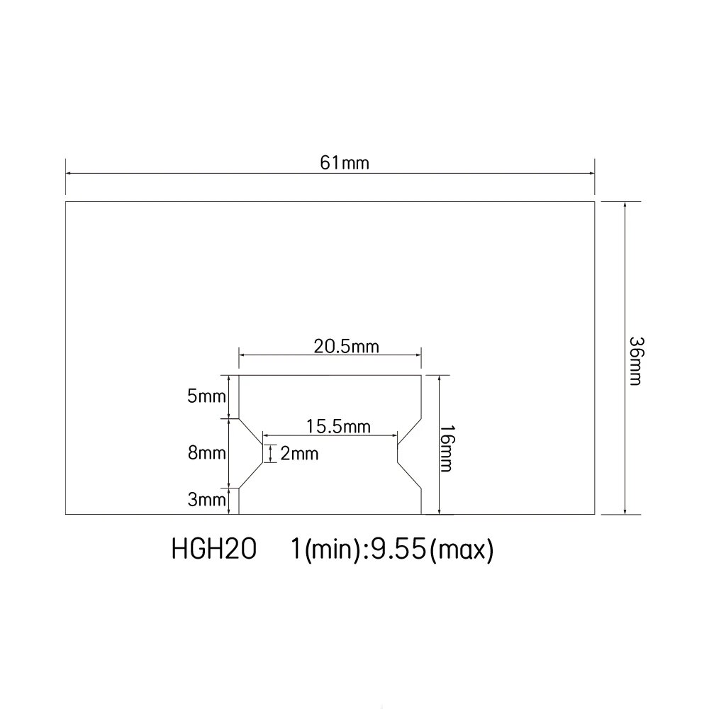 Чехол для направляющих HGH20, 200mm, For HGR20
