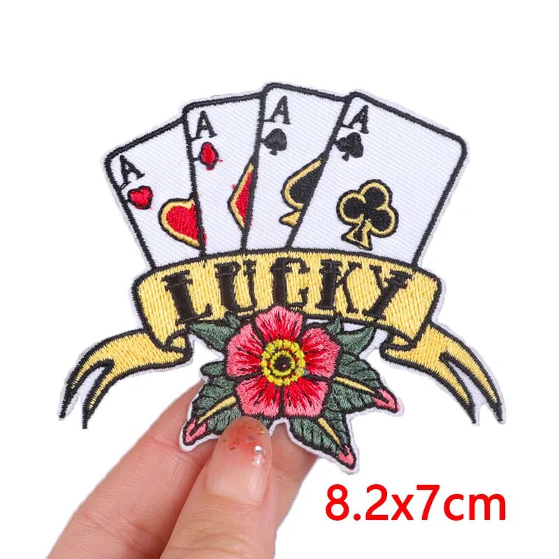 Нашивка вышитая "Асы" с розой, 8.2x7 см, PE8144CT