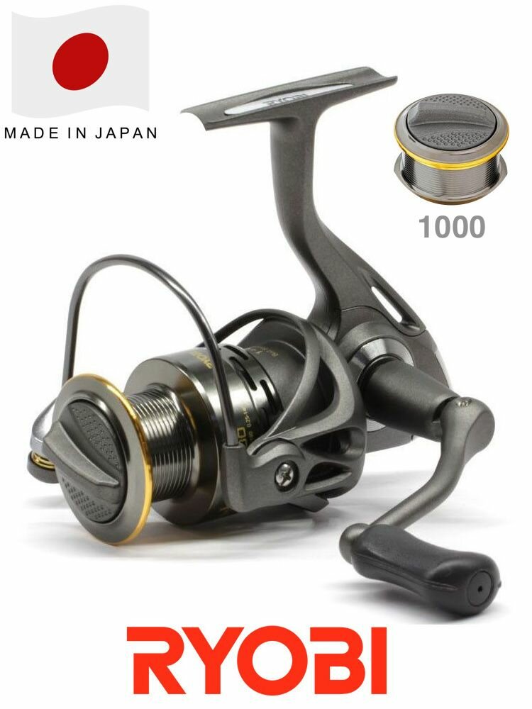 Катушка RYOBI FIGHTER 1000 4+1 / Комплект 150 м лески, 2 тюбика смазки, Риоби
