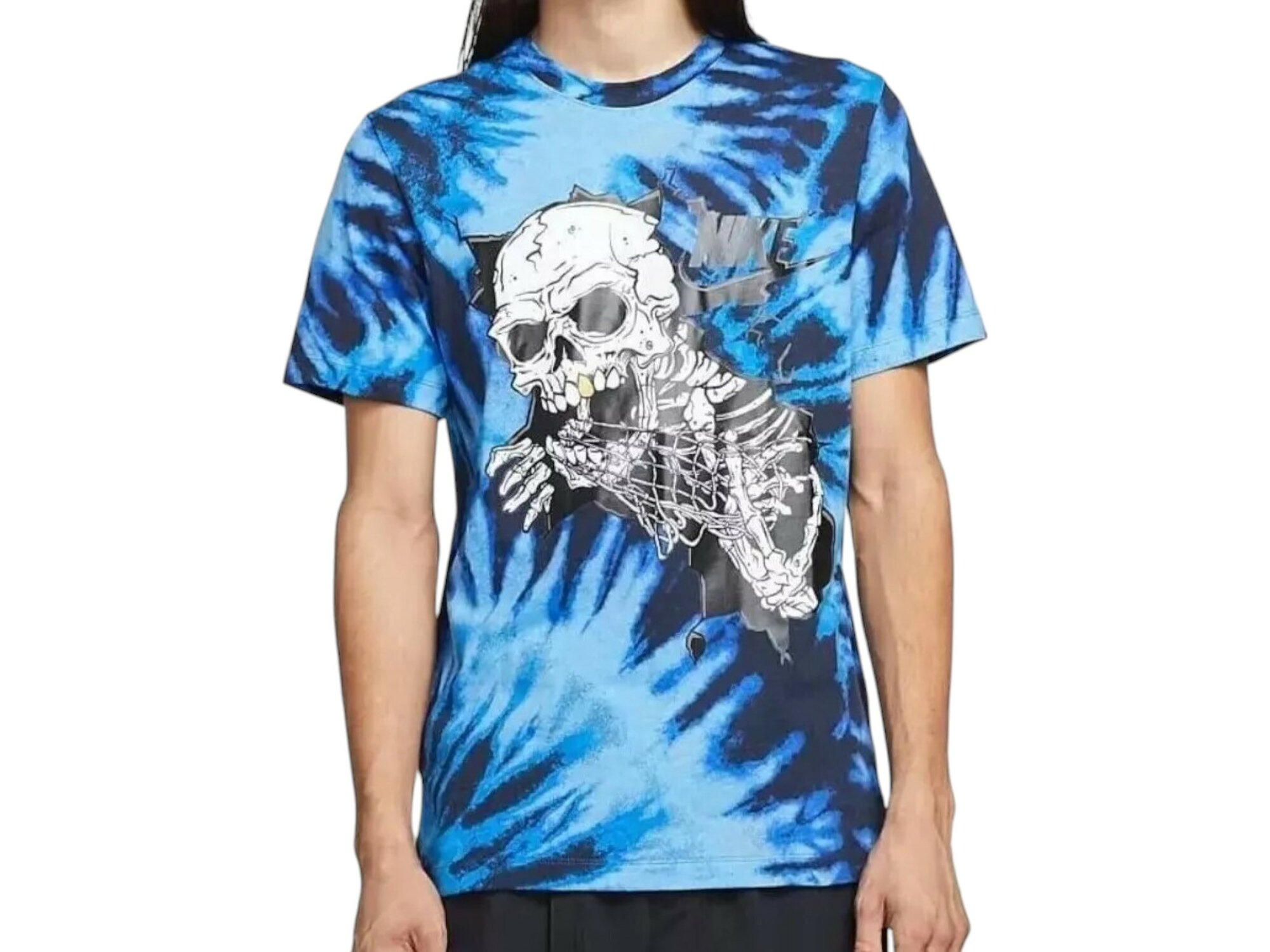 Футболка NIKE Nike Sportswear Tie Dye Skull, 1 шт., размер L, cиний