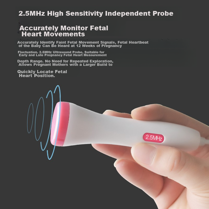 Bangli Jian Fetal Doppler Fetal Heart Monitor Medical Monitor HomeUse Ultrasound Doppler Fetal Heart Rate Meter U202