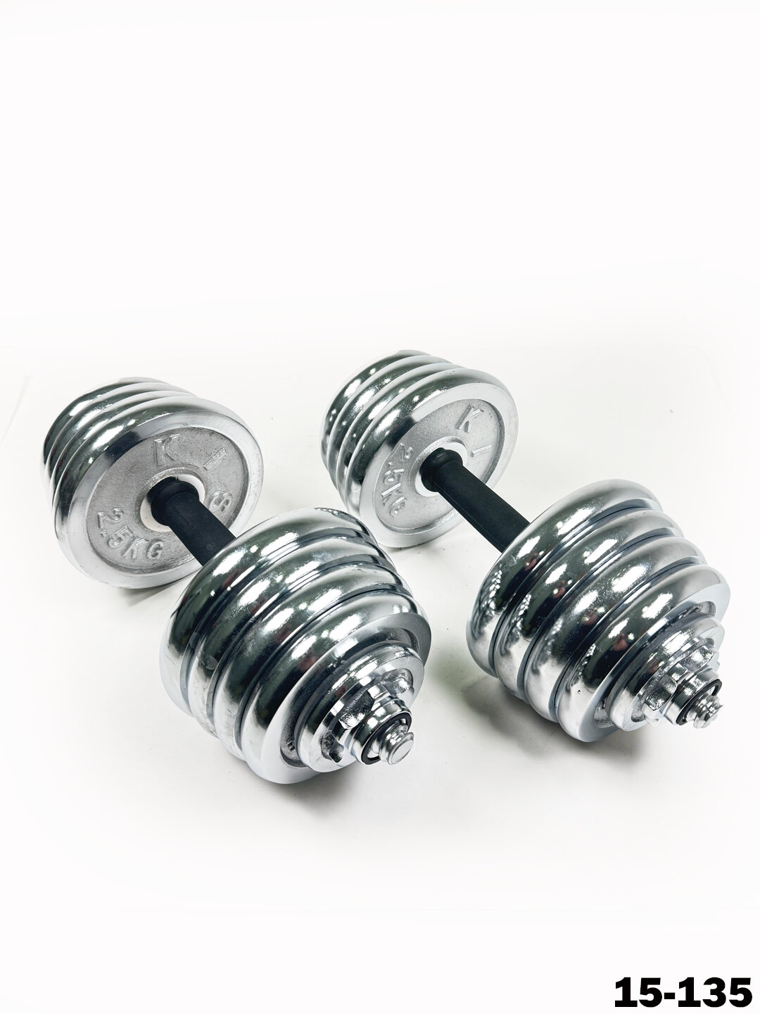 Гантели, хромированное покрытие, регулировка веса, неопреновая накладка — фото 1