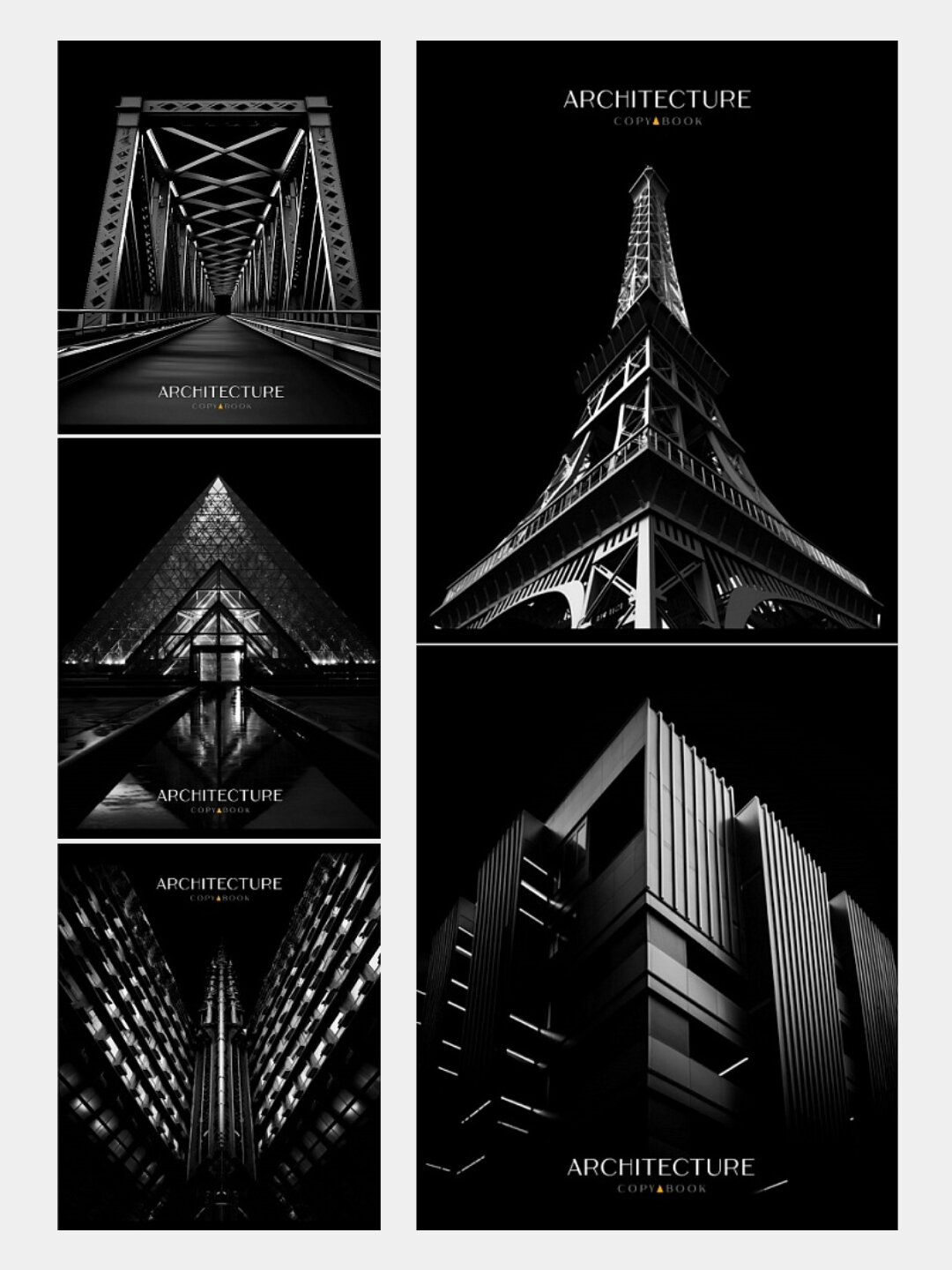 Тетрадь А5, 48л, клетка, город В чёрно-белом, 5шт