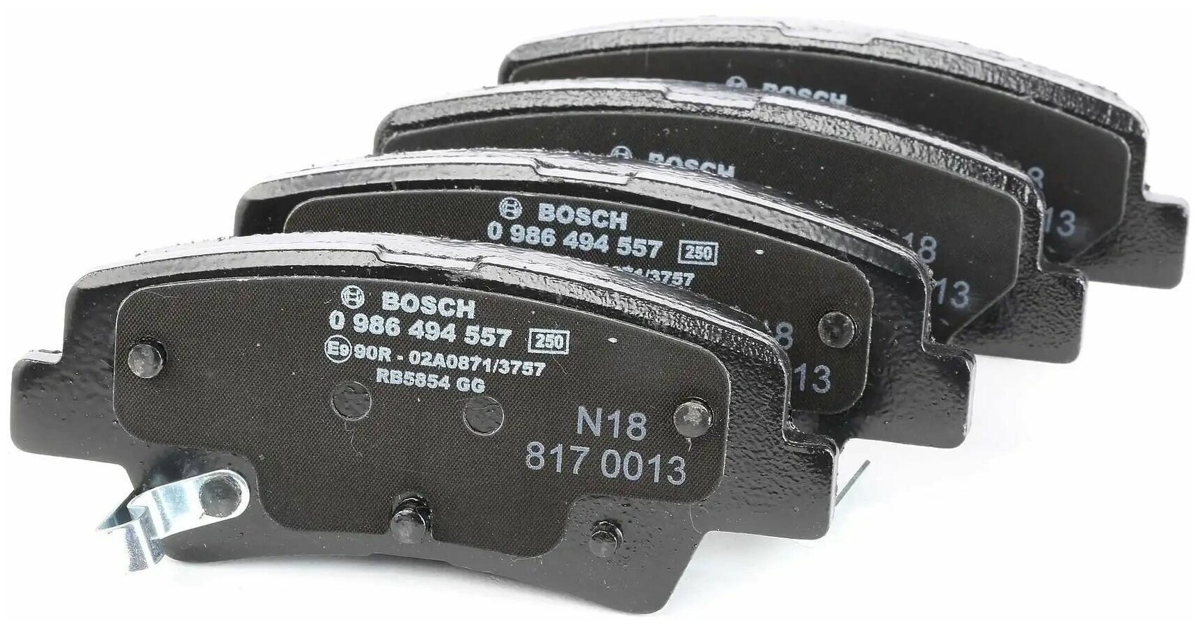 Дисковые тормозные колодки задние Bosch 0986494557 для Hyundai, SsangYong, Kia (4 шт.) - фотография № 5