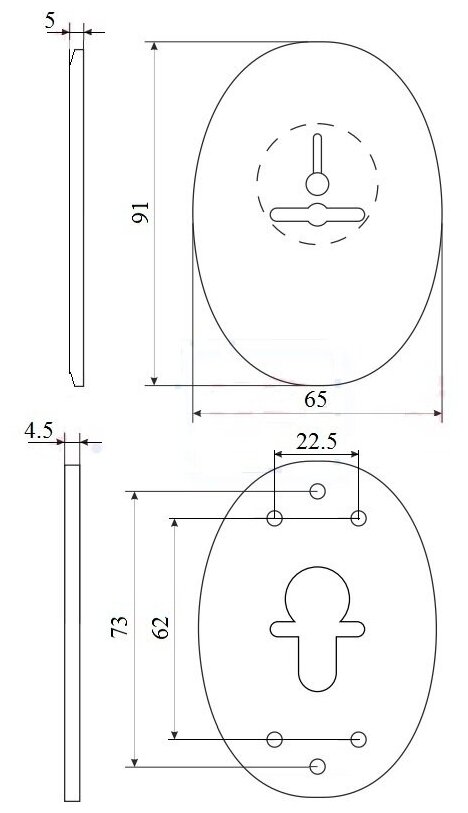 Накладка на сувальдный замок Fuaro (Фуаро) ESC.S-lift.ECO/OV.476 (ESC 476 eco) с шторкой BL черный - фотография № 2