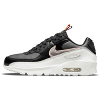 Кроссовки NIKE Air Max, демисезон/лето, повседневные, натуральная кожа, размер 4Y US, черный, белый