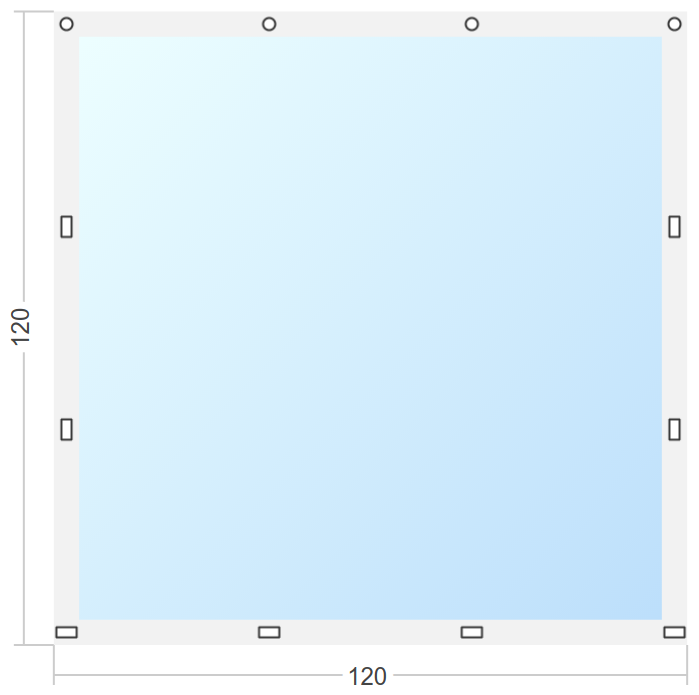 Мягкое окно Софтокна 120х120 см съемное, Скоба-ремешок, Прозрачная пленка 0,7мм, Белая окантовка, Комплект для установки - фотография № 3