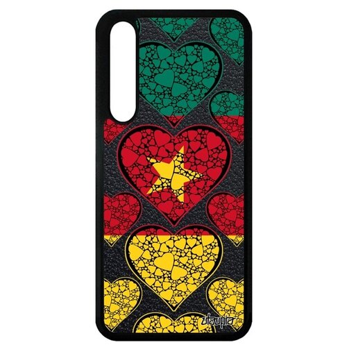 фото Противоударный чехол на смартфон // huawei p20 pro // "флаг камеруна с сердцем" любовь туризм, utaupia, цветной