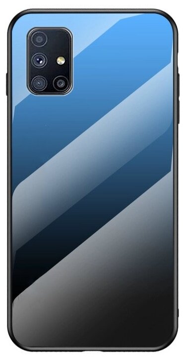 Чехол-бампер MyPads для Samsung Galaxy M51 SM-M515F (2020) стеклянный из закаленного стекла с эффектом градиент зеркальный блестящий переливающий.