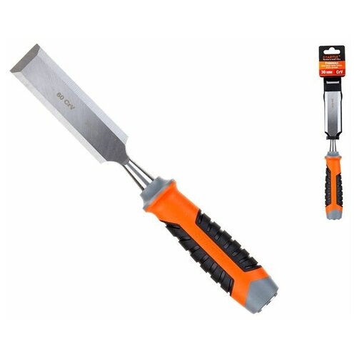 фото Стамеска плоская 30мм startul profi (st4075-30) (обрезиненная рукоятка, металлический затыльник)