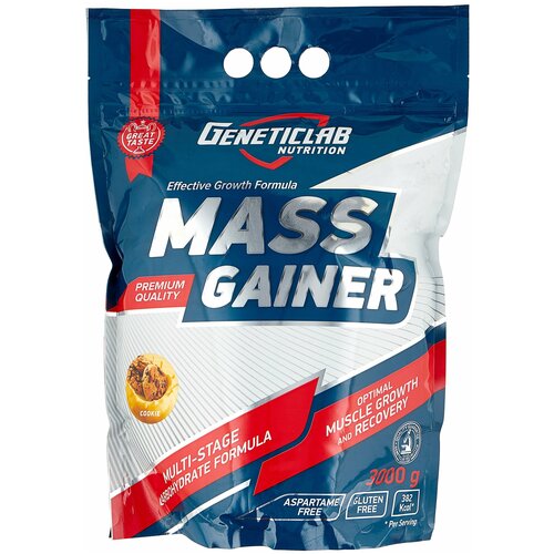 Гейнер Geneticlab Nutrition Mass Gainer (3000 г) печенье гейнер rps nutrition premium mass gainer 2270 г капучино