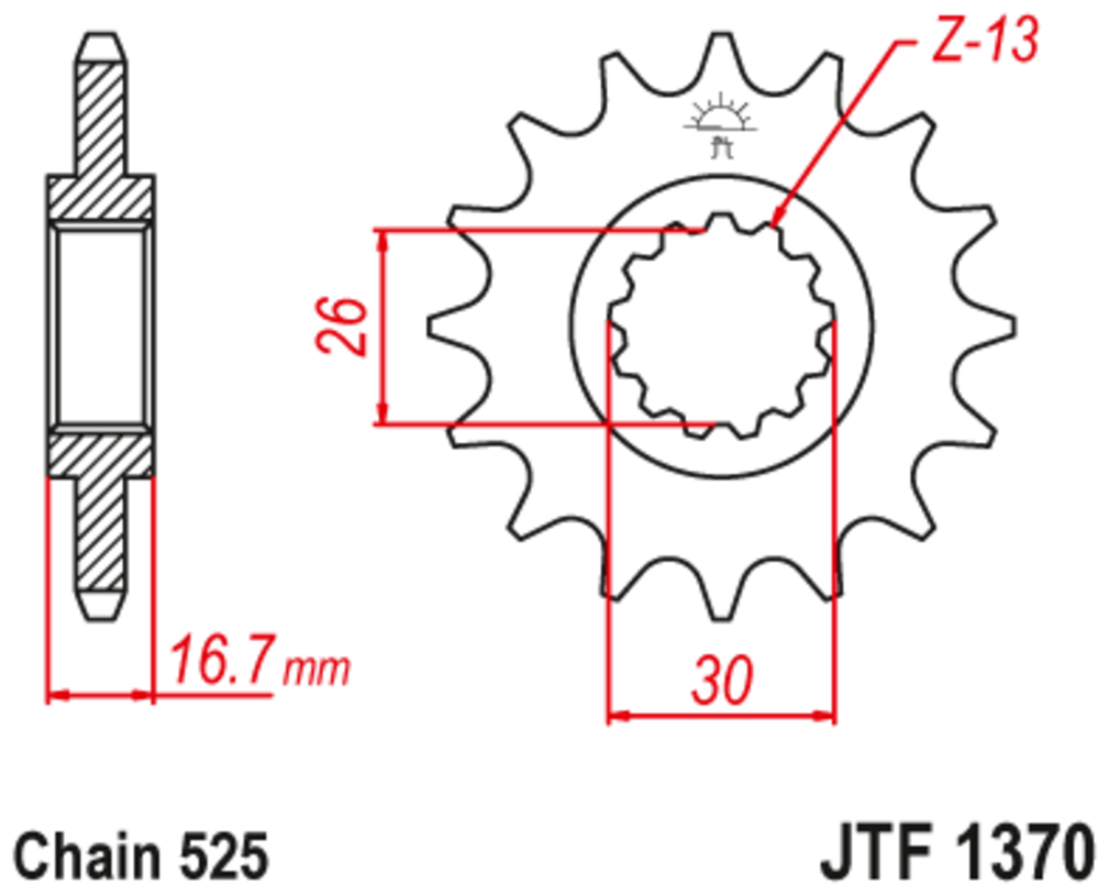 Звезда ведущая  с демпфером JT 1370.16RB