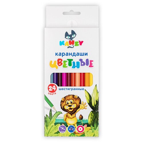 KANZY NML-CP4024 Набор цветных карандашей Весёлый львенок 24 цв.