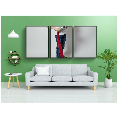 фото Набор модулных постеров для интерьера "дети играют, дети, дети пожарных" 60x90 см. в тубусе, без рамки lotsprints