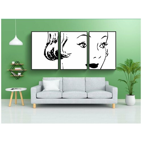 фото Набор модулных постеров для интерьера "девочка, лицо, голова" 60x90 см. в тубусе, без рамки lotsprints
