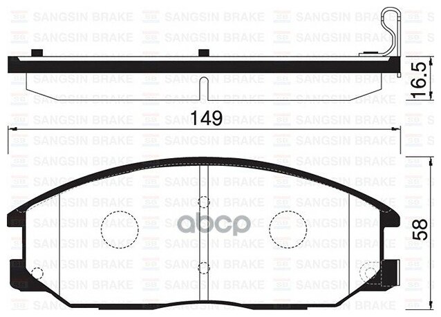 Колодки Тормозные Hyundai H-1/Santa Fe/Trajet/Ssangyong Rexton 01- Передние Sangsin brake арт. SP1171