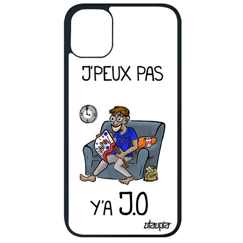 фото Необычный чехол на смартфон // apple iphone 11 pro max // "не могу - олимпийские игры!" юмор картинка, utaupia, белый