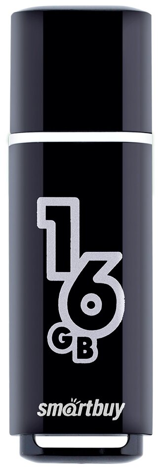 Флеш-накопитель USB 2.0 Smartbuy 16GB Glossy series Black (SB16GBGS-K)