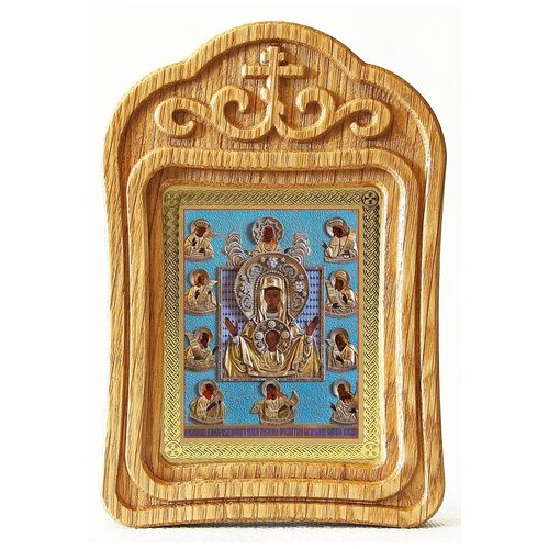 Икона Божией Матери Знамение Курская-Коренная, резная рамка икона божией матери знамение курская коренная киот 14 5 16 5 см