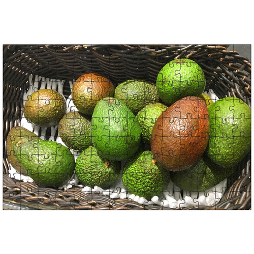 фото Магнитный пазл 27x18см."фрукты, авокадо, корзина авокадо" на холодильник lotsprints