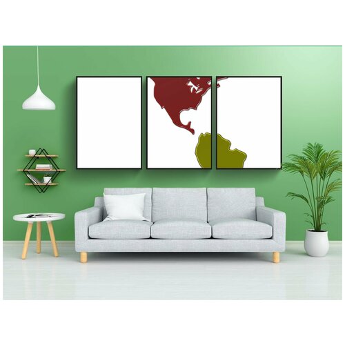 фото Набор модулных постеров для интерьера "карта, америка, соединенные штаты америки" 60x90 см. в тубусе, без рамки lotsprints