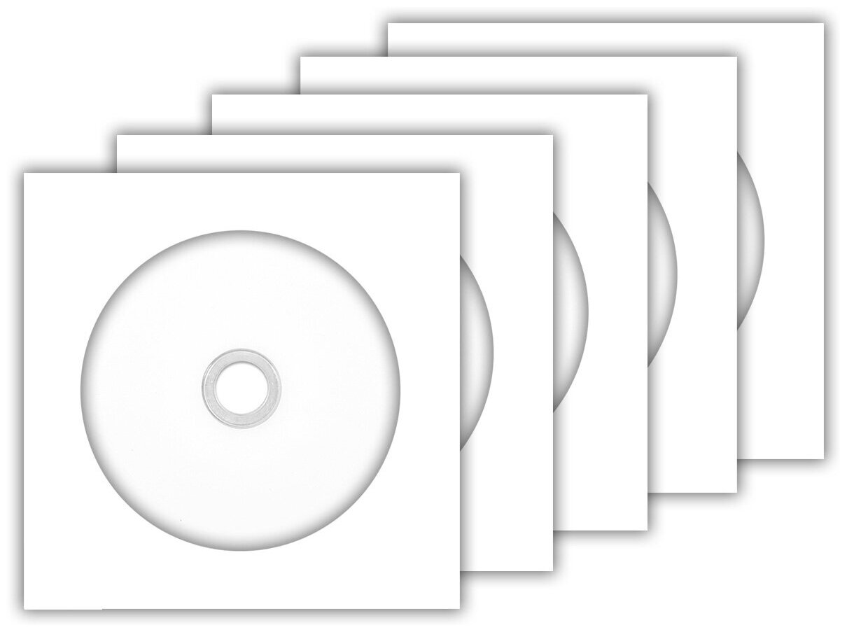 Диск DVD+R 8.5Gb 8x DL (Double Layer) CMC Printable в бумажном конверте с окном, 5 шт.