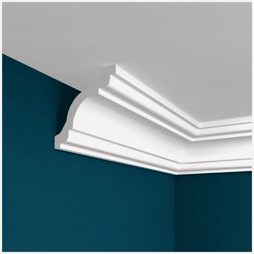 Изображение товара Плинтус потолочный 76х76 мм пенополистирол пластик под покраску Perfect Plus P44-1 метр