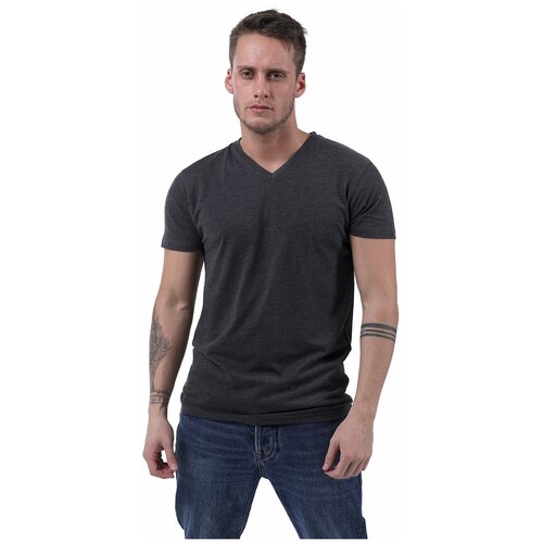 фото Мужская футболка sergio dallini с коротким рукавом и "v"образным вырезом sdt751-3-m маренго-серый