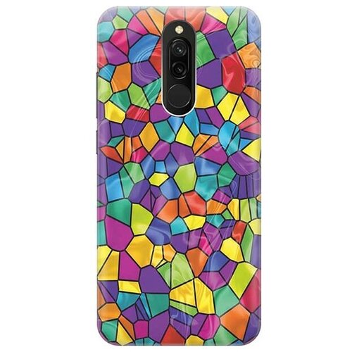 фото Ультратонкий силиконовый чехол-накладка для xiaomi redmi 8 с принтом "яркая мозаика" gosso