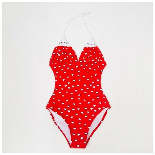 фото Купальник слитный для девочки, цвет красный, рост 122 rubi