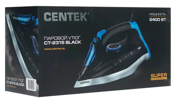 Утюг CENTEK CT-2315 (2020), черный/голубой - фото №4