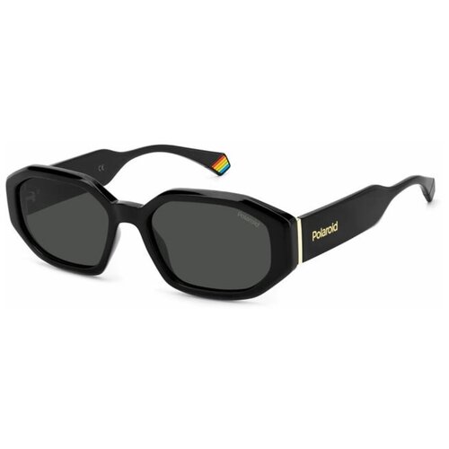 фото Солнцезащитные очки polaroid, шестиугольные, поляризационные, с защитой от уф, черный