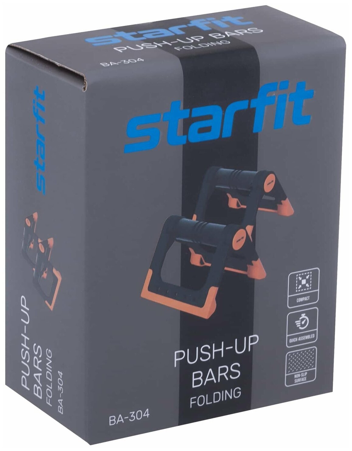 Упоры для отжимания Starfit BA-304 черный/оранжевый (УТ-00016658) - фото №2