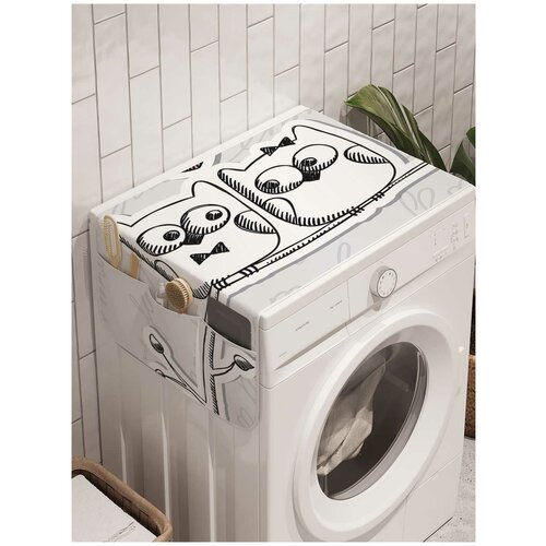 фото Органайзер ambesonne для хранения "беседа влюбленных сов" на стиральную машину, 45x120 см