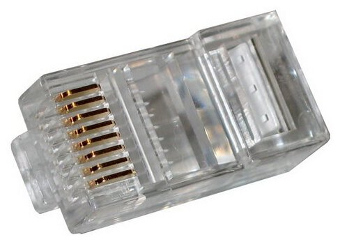 Вилка RJ-45 (8P8C) PLUG3UP6/5 универсальная кат.5e контакты 6 микродюймов" (цена за уп. 100 шт.)