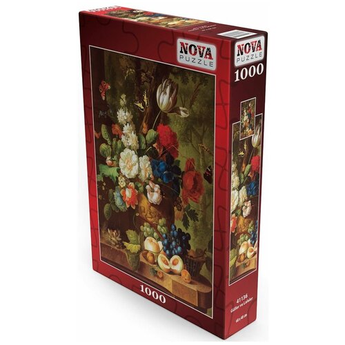 фото Пазл "натюрморт с розами и тюльпанами" (1000 эл., 68 х 48 см.) / nova puzzle (puzmo toy), артикул nova41136