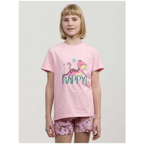 Пижама: футболка и шорты Pelican WFATH4275U для девочек, цвет розовый, размер 9