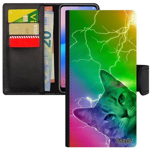 фото Защитный чехол книжка на смартфон // xiaomi redmi 6a // "котик" стиль зверь, utaupia, цветной