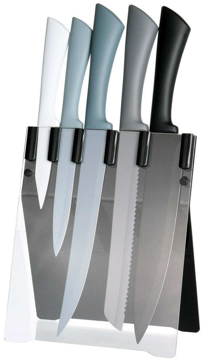 Набор кухонных ножей с подставкой в подарочной коробке 5 штук