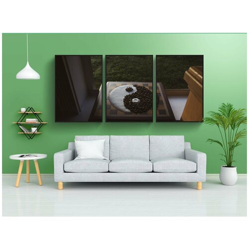 фото Набор модулных постеров для интерьера "инь янь, свет и тьма, темный" 60x90 см. в тубусе, без рамки lotsprints