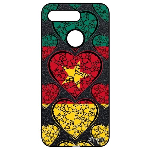 фото Противоударный чехол для мобильного // honor v20 / view 20 // "флаг камеруна с сердцем" государственный любовь, utaupia, цветной