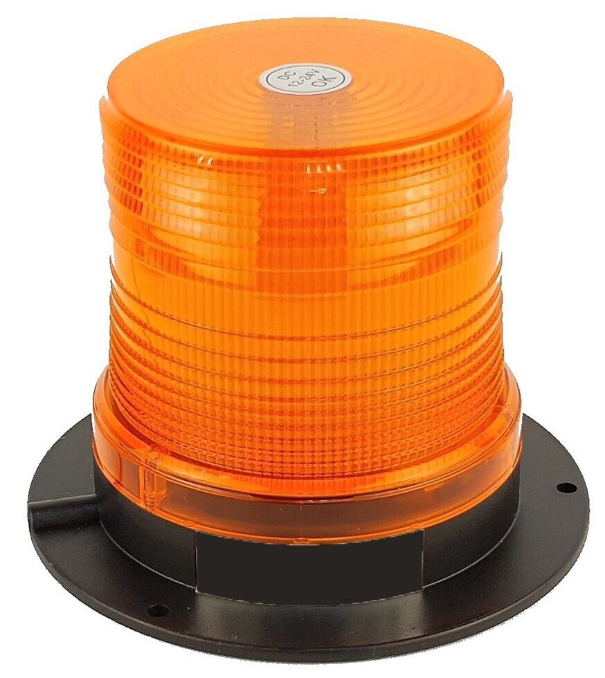 Проблесковый маяк оранжевый на магните SMD 102 мм 12-24 вольт ip65/ маячок на крышу/ желтый спецсигнал транспорта/ трактор/ дорожная техника