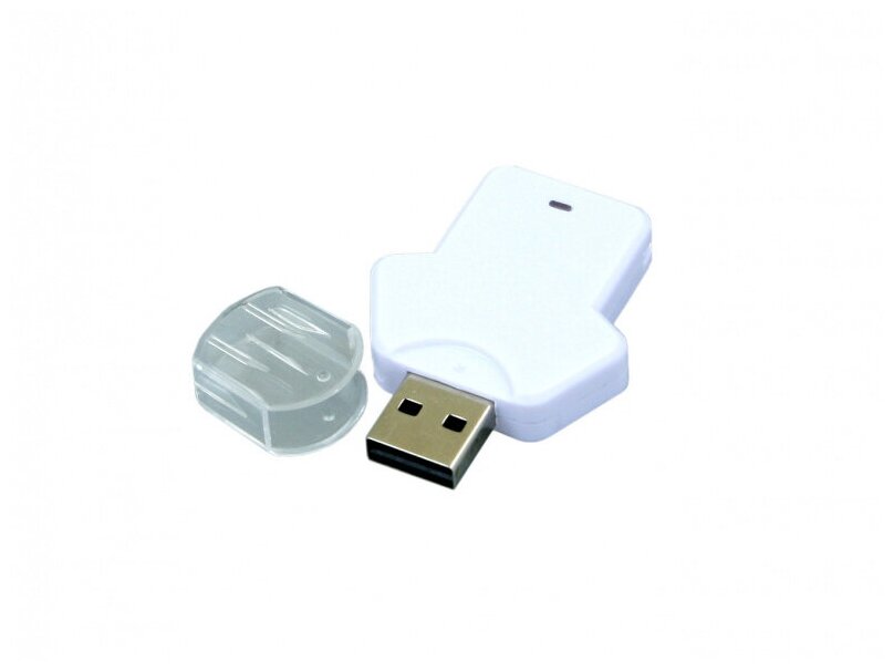 Пластиковая флешка для нанесения логотипа в виде футболки (4 Гб / GB USB 2.0 Белый/White Football_man Flash drive)