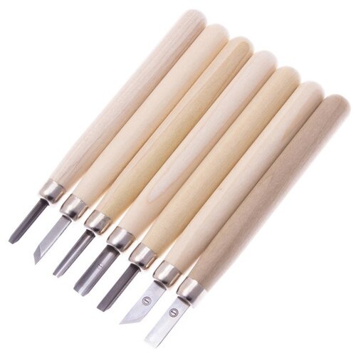 Набор для резьбы по дереву L-7, 7 предметов, высокоуглеродистая сталь в картон. коробке