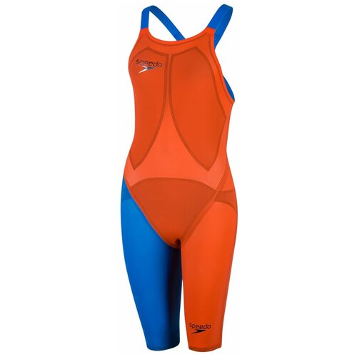 фото Гидрокостюм speedo fastskin lzr racer elite 2 openback kneeskin (c565), цвет - оранжевый/голубой;размер - 16;материал - полиамид 65%, эластан 35%