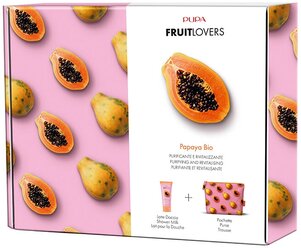 Pupa Набор для тела FRUIT LOVERS Гель для душа +косметичка, Papaya Bio