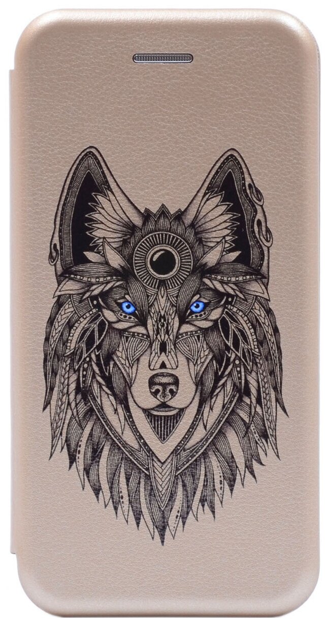 Чехол-книжка XR Book Art Jack Grand Wolf для Apple iPhone XR золотой