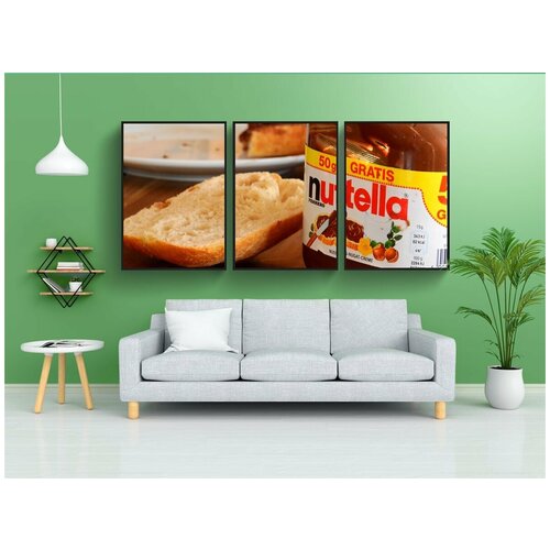 фото Набор модулных постеров для интерьера "nutella, шоколад, вкусный" 60x90 см. в тубусе, без рамки lotsprints